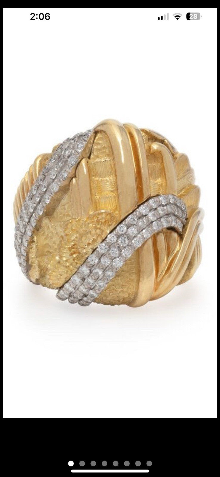 Henry Dunay 18K Gold, Platnium  Diamond Ring  size 7