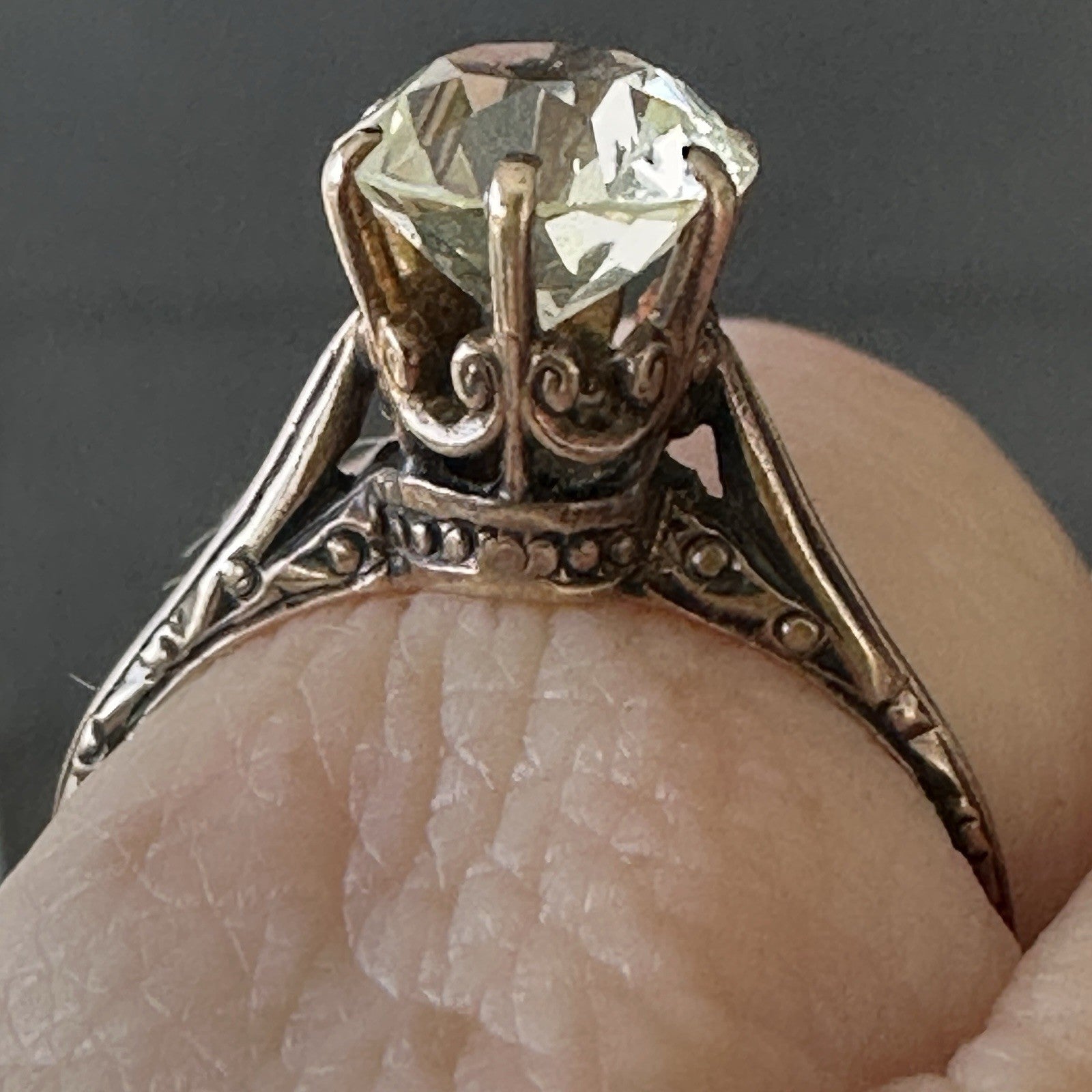 Antique 14k 3 Ct Yellow Sapphire Ring Size 5.5