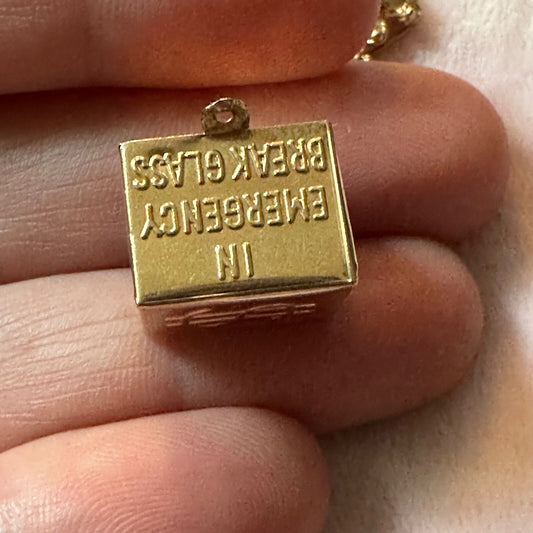 14k Yellow Gold Mad Money Box $1 Pendant /Charm