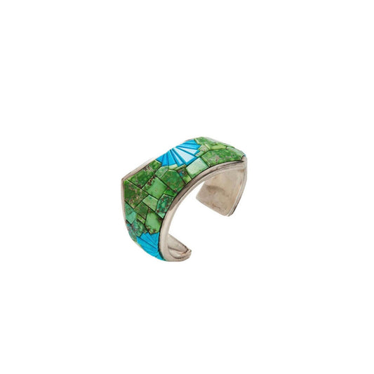 Na Na Ping silver mosaic Turquoise Cuff Bracelet