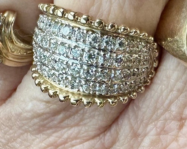 Dual-Tone Band W/Diamonds 1 Cttw In 14k Gold size 7.5 6.79 g