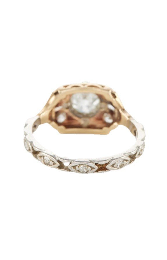 Old European Cut Diamond Platnium Ring Edwardian