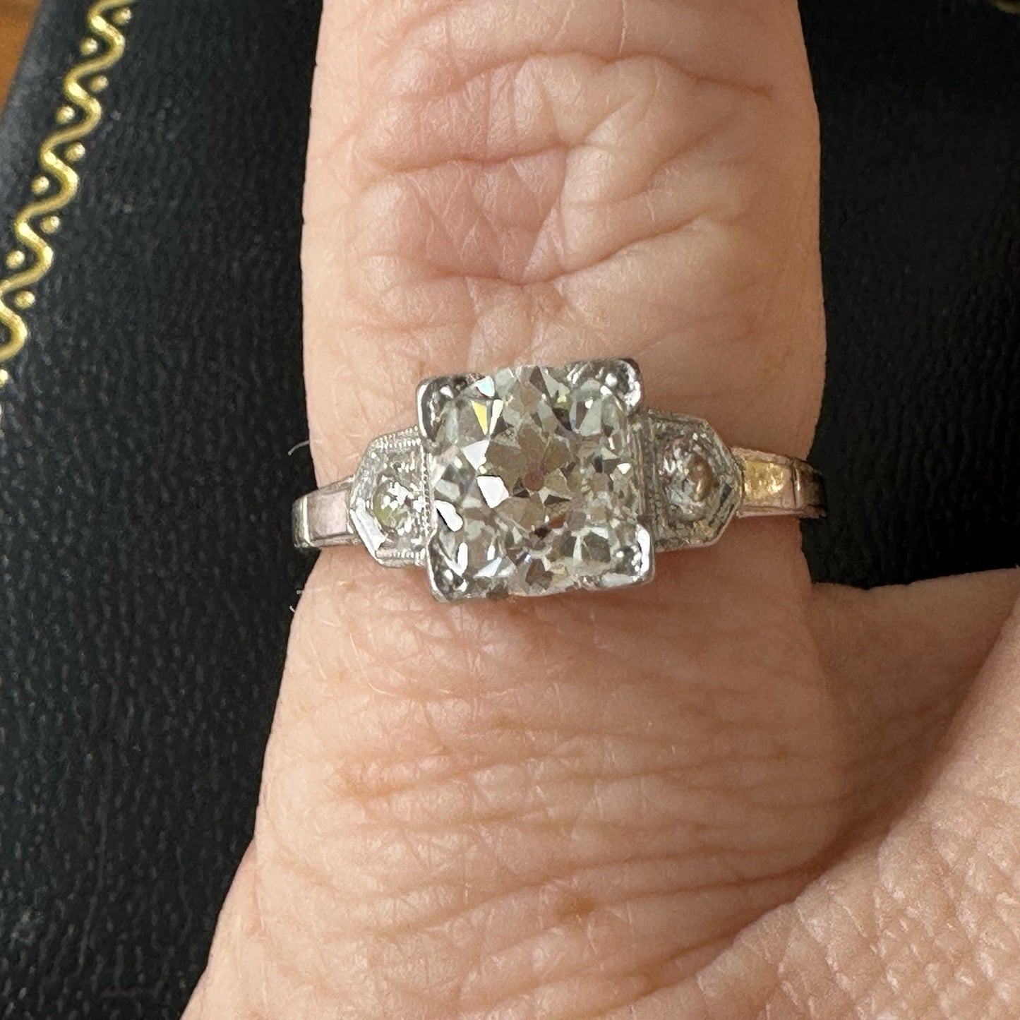 Edwardian Old European Cut Diamond  Ring 1.26 Cttw