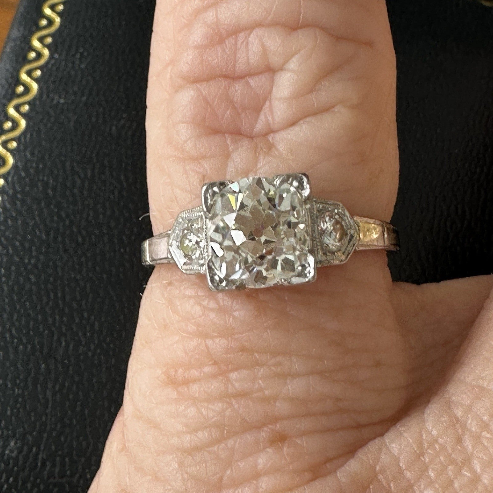 Edwardian Old European Cut Diamond  Ring 1.26 Cttw