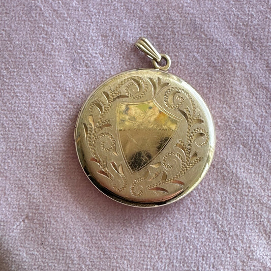 Antique Ornate Large Scroll 12k GF Locket