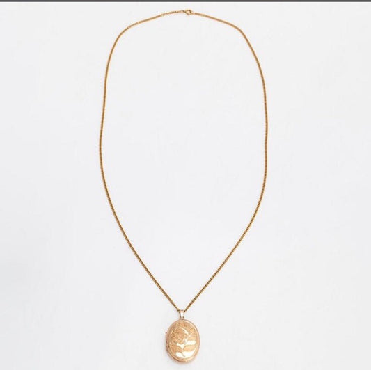 14k Scandinavian Gold Locket Necklace