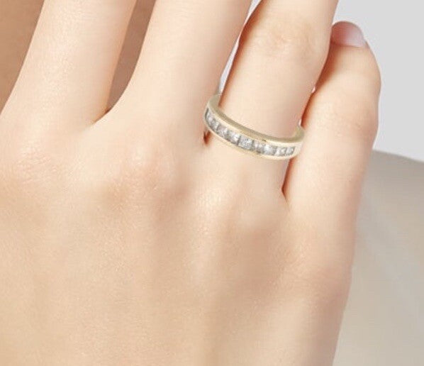 Eternity Ring 14k Yellow Gold Diamond 1.1 ctw 4 mm Band