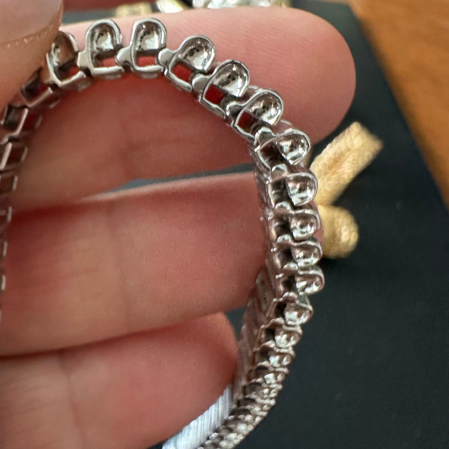 14K WHITE GOLD AND 4 cttw DIAMOND BRACELET 5.75 mm wide