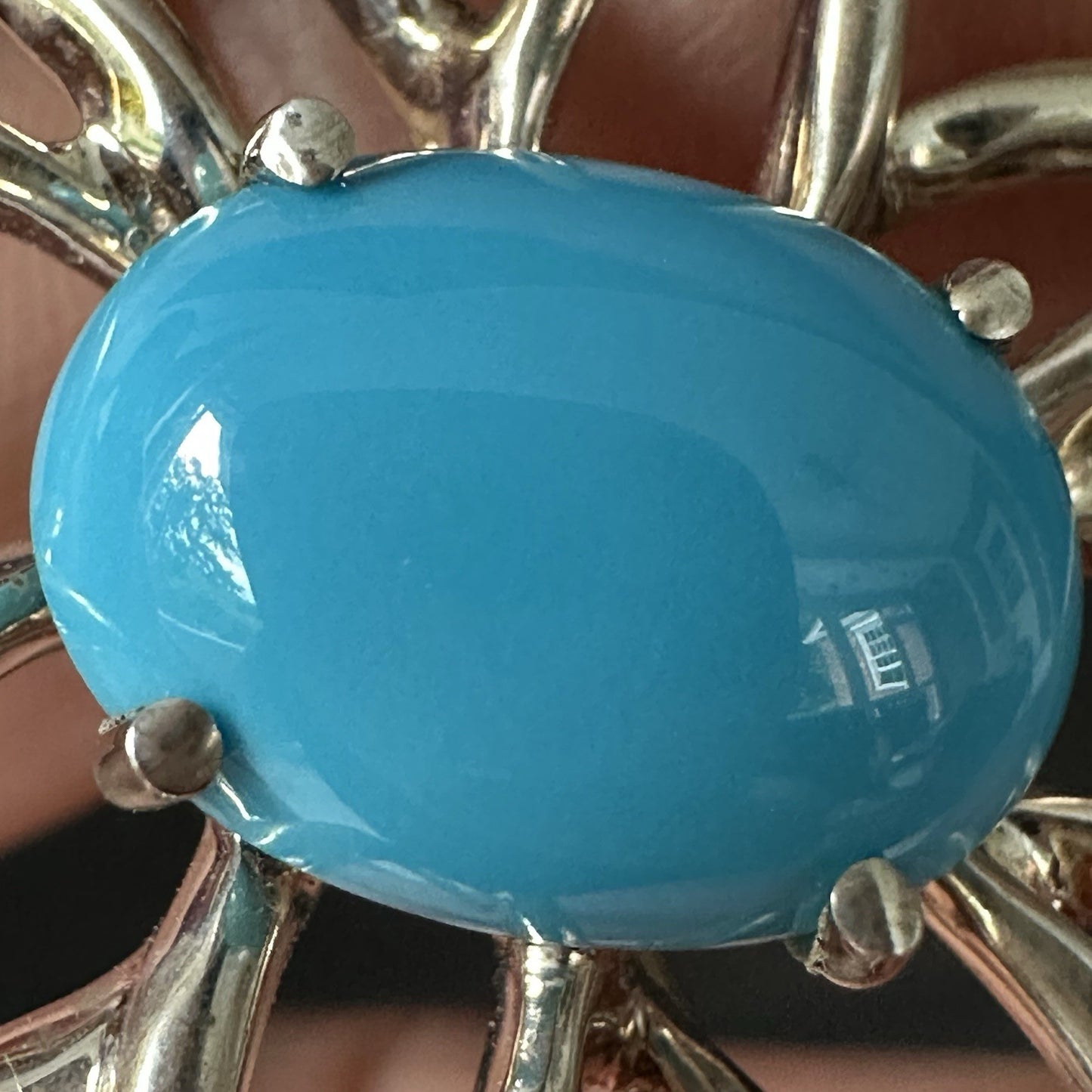Tiffany & Co Silver Fireworks Turquoise Flower Starfish Brooch Box Pouch