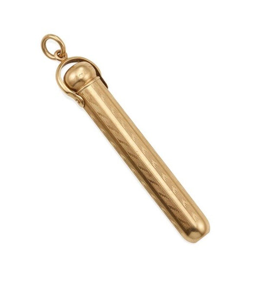 Tiffany & Co. 14k Gold Vintage/Antique Mechanical Pencil & Cover Pendant 26.7 G