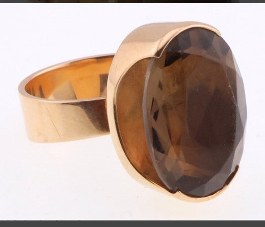 Chunky Gold 14 Karat Yellow Gold Mid century modern Ring
