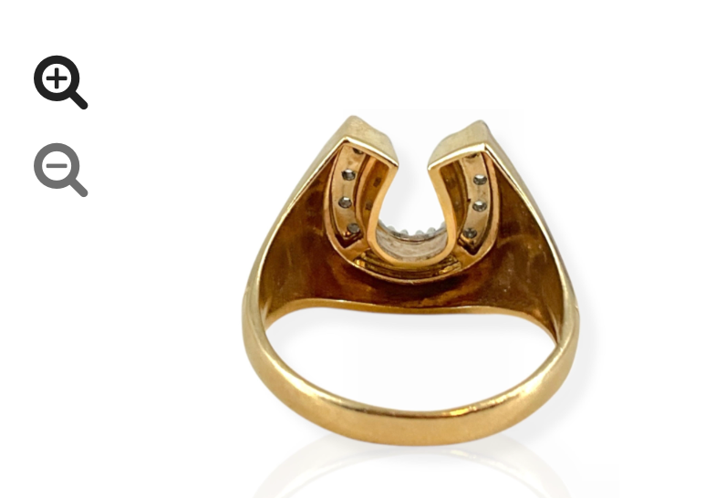 Horseshoe Ring W/Florentine Gold Finish size 9 - 6g 10k