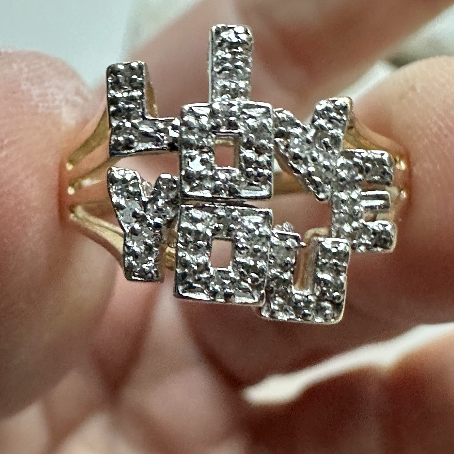 14k Diamond Ring “ I Love You”