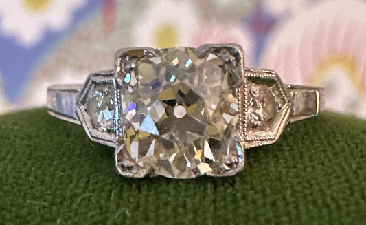 Edwardian Old European Cut Diamond  Ring 1.26 Cttw