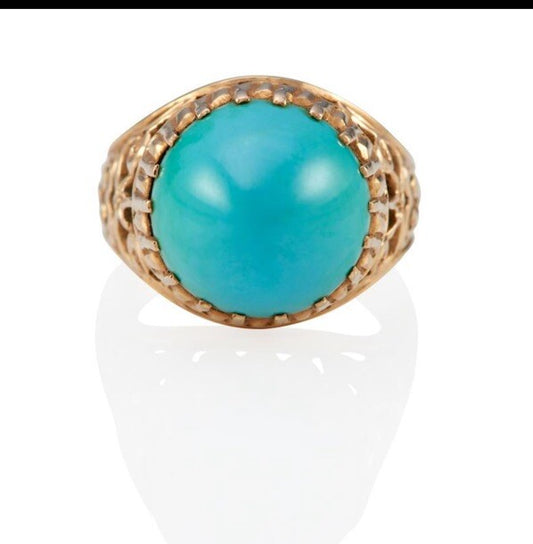 Vintage 14k Turquoise  Cocktail Ring