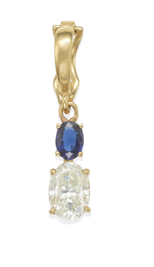 1.25 cttw diamond and Sapphire pendant