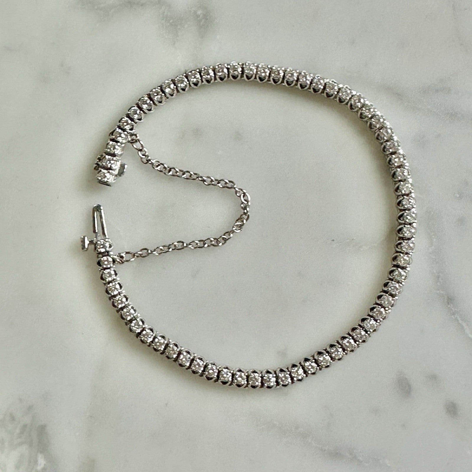 Diamond Line 2.5 + cttw Bracelet 17k White Gold