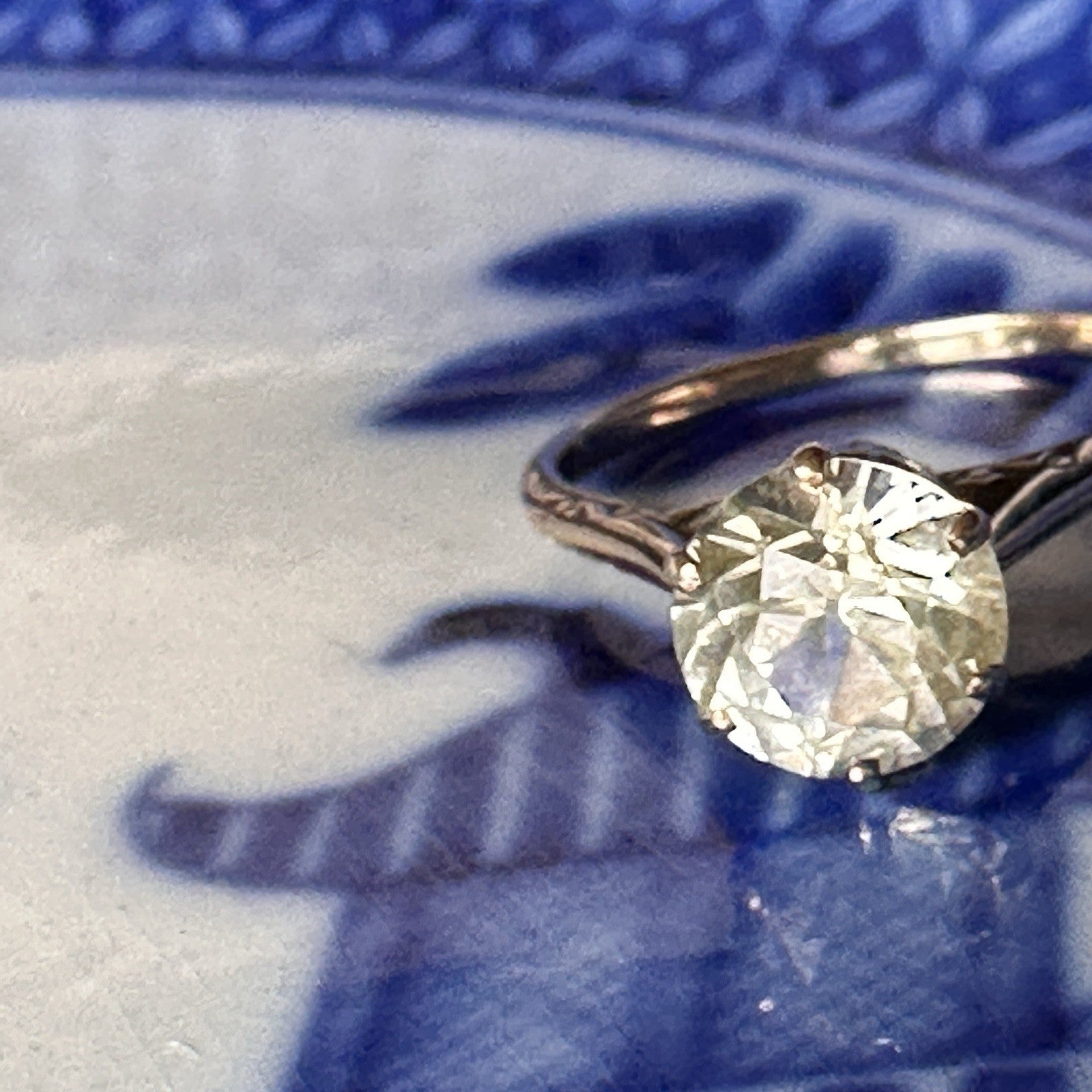 Antique 14k 3 Ct Yellow Sapphire Ring Size 5.5