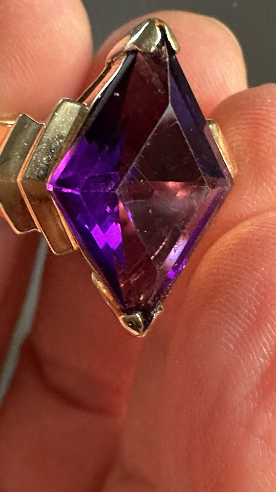 Art Deco 14k Gold Amethyst ring 