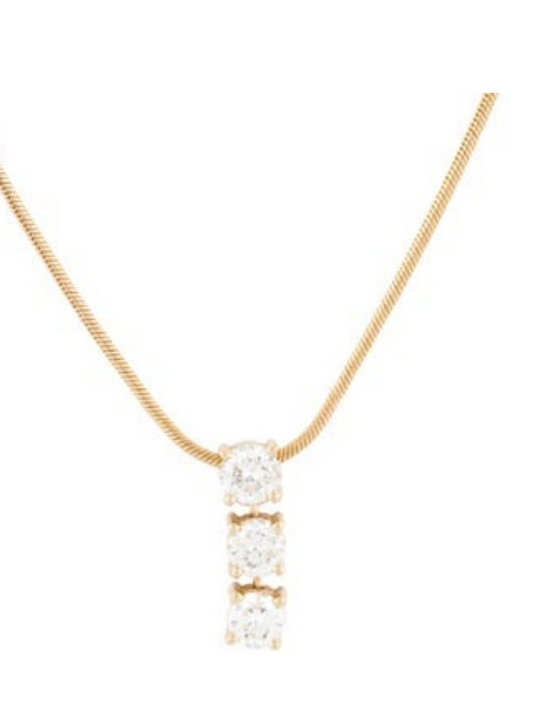 14k Yellow Gold Diamond 1 Cttw Pendant Necklace