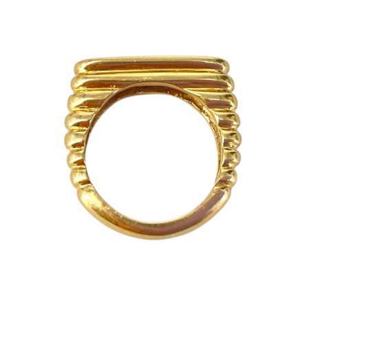 Thick Ri. Ed  Tank 14k east west diamond ring sixe 5.5 7.44 g