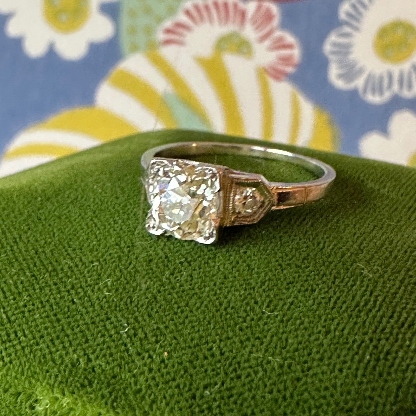 Edwardian Old European Cut Diamond  Ring 1.26 Cttw