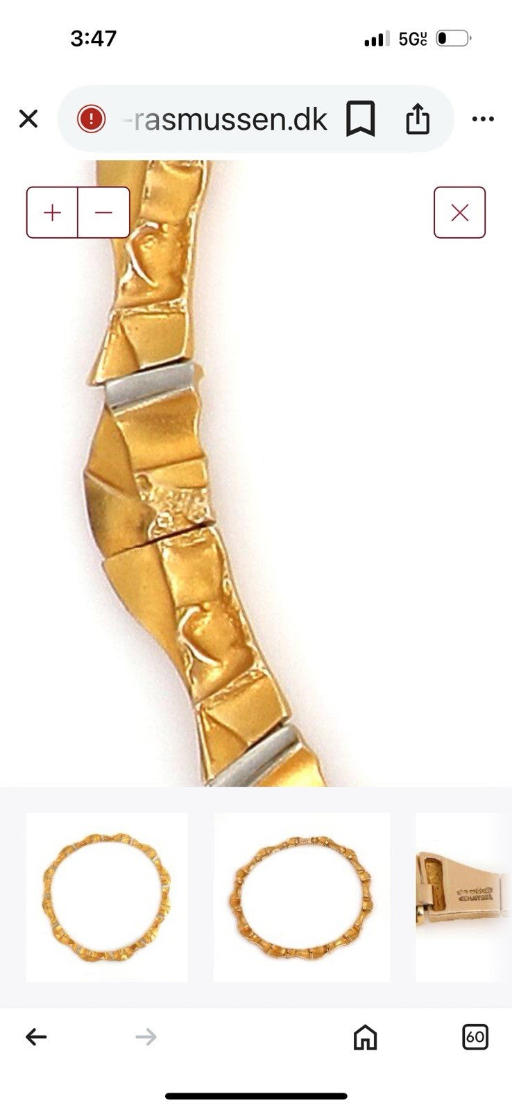 Bjorn  Weckstrom: A “Rumo” necklace of 14k gold and platinum 64g