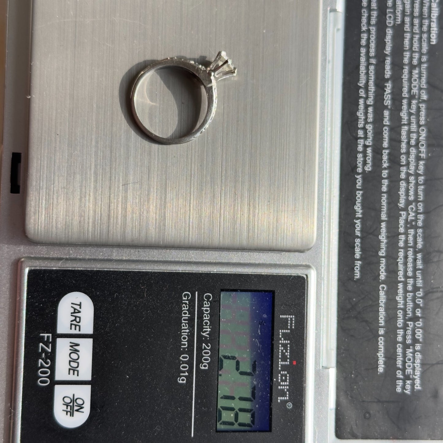 Art Deco 18k Forget Me Not OEC Diamond Solitaire with orange blossom band Size 5