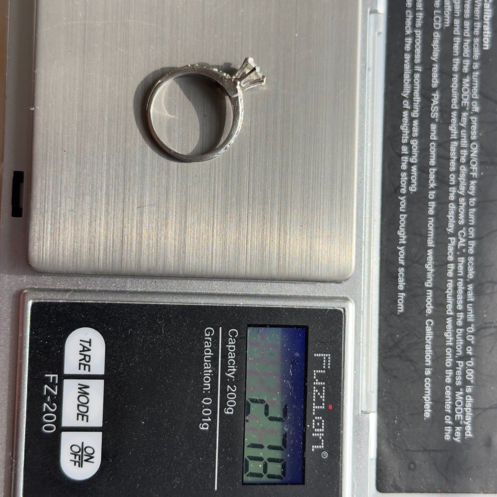 Art Deco 18k Forget Me Not OEC Diamond Solitaire with orange blossom band Size 5