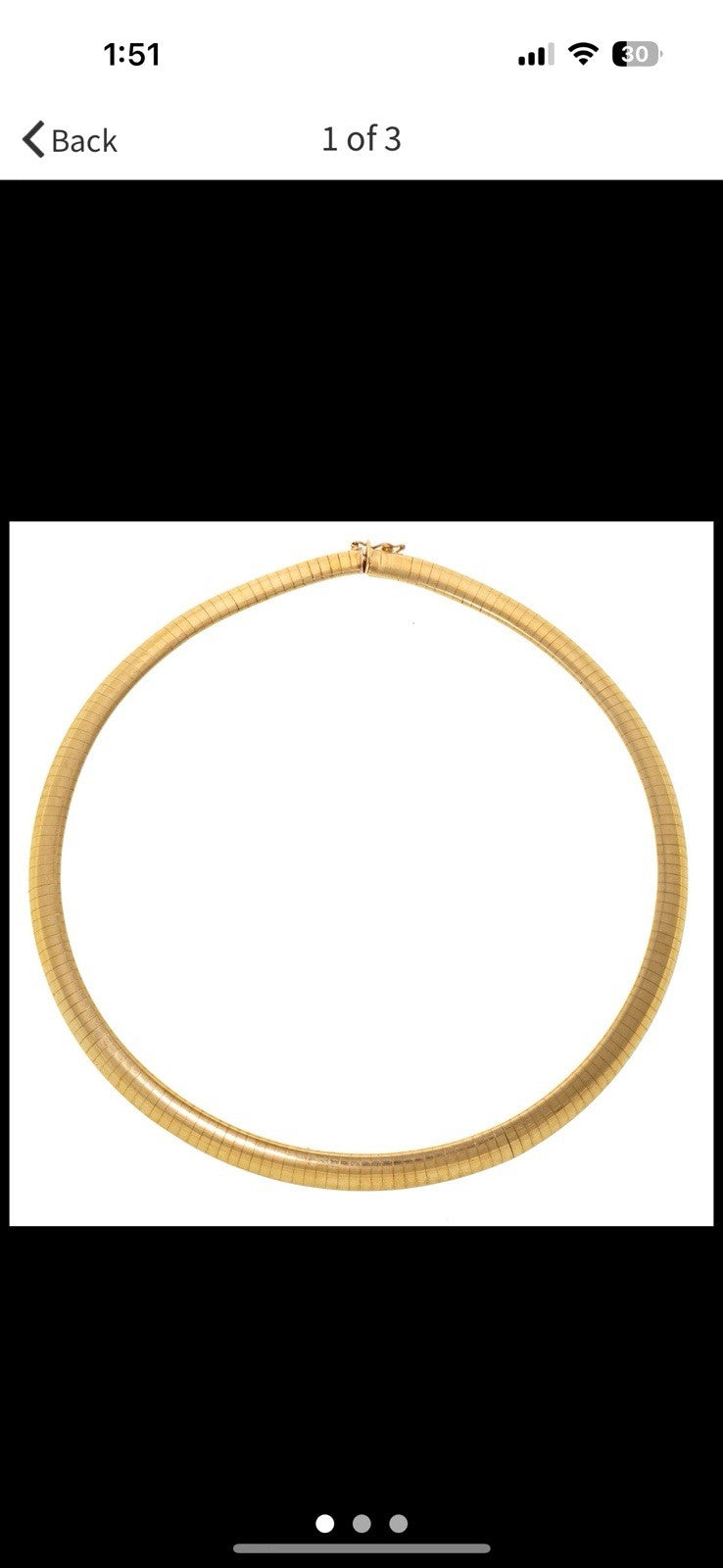 Vintage 14k Omega Necklace 