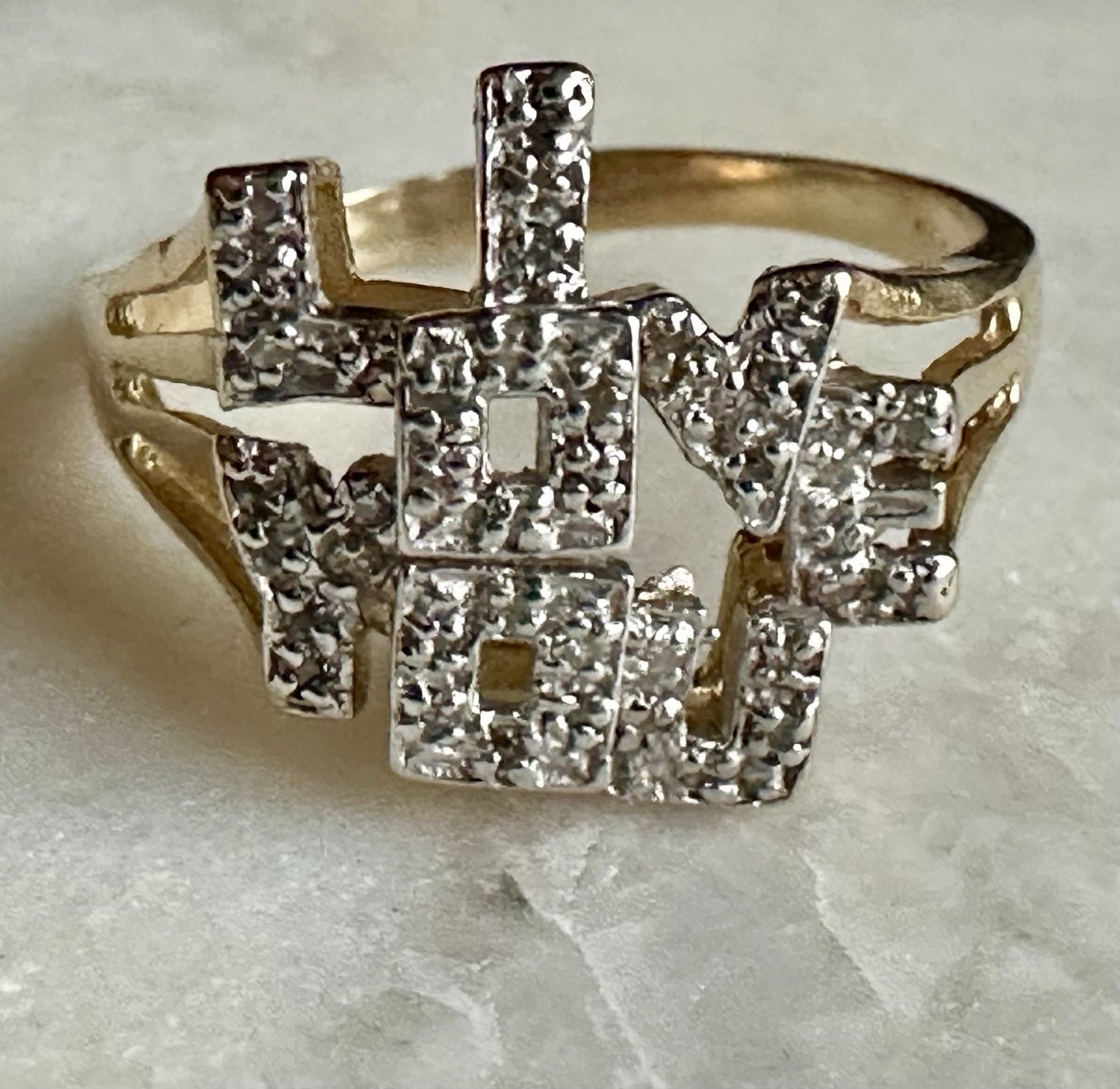 14k Diamond Ring “ I Love You”