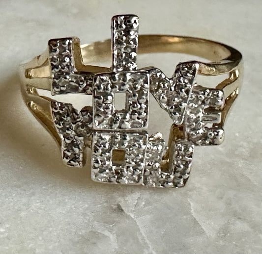 14k Diamond Ring “ I Love You”