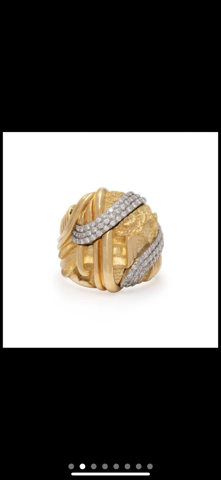 Henry Dunay 18K Gold, Platnium  Diamond Ring  size 7