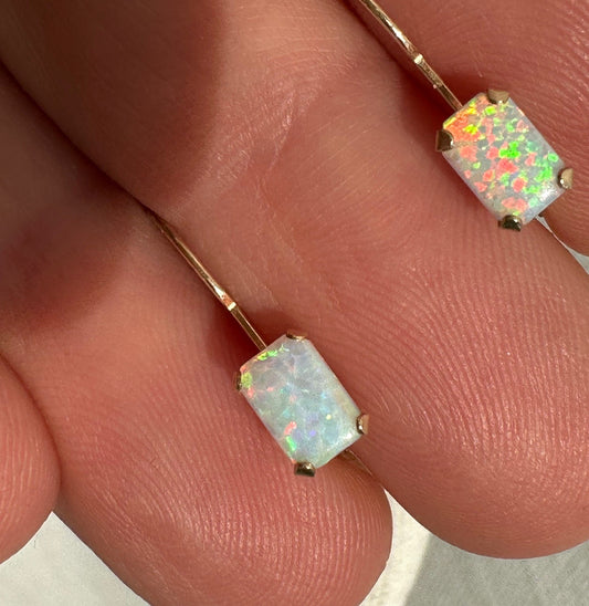 14k Opal Dangle Earrings 