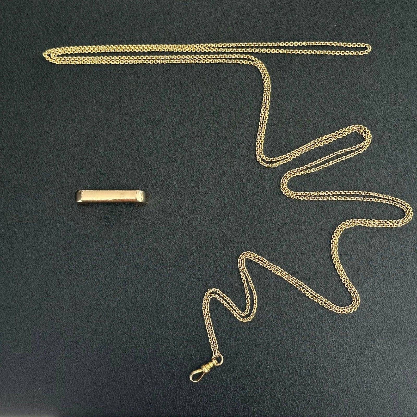 Victorian guard /watch chain 14k baby curblink with swivel dog clip 15.7g