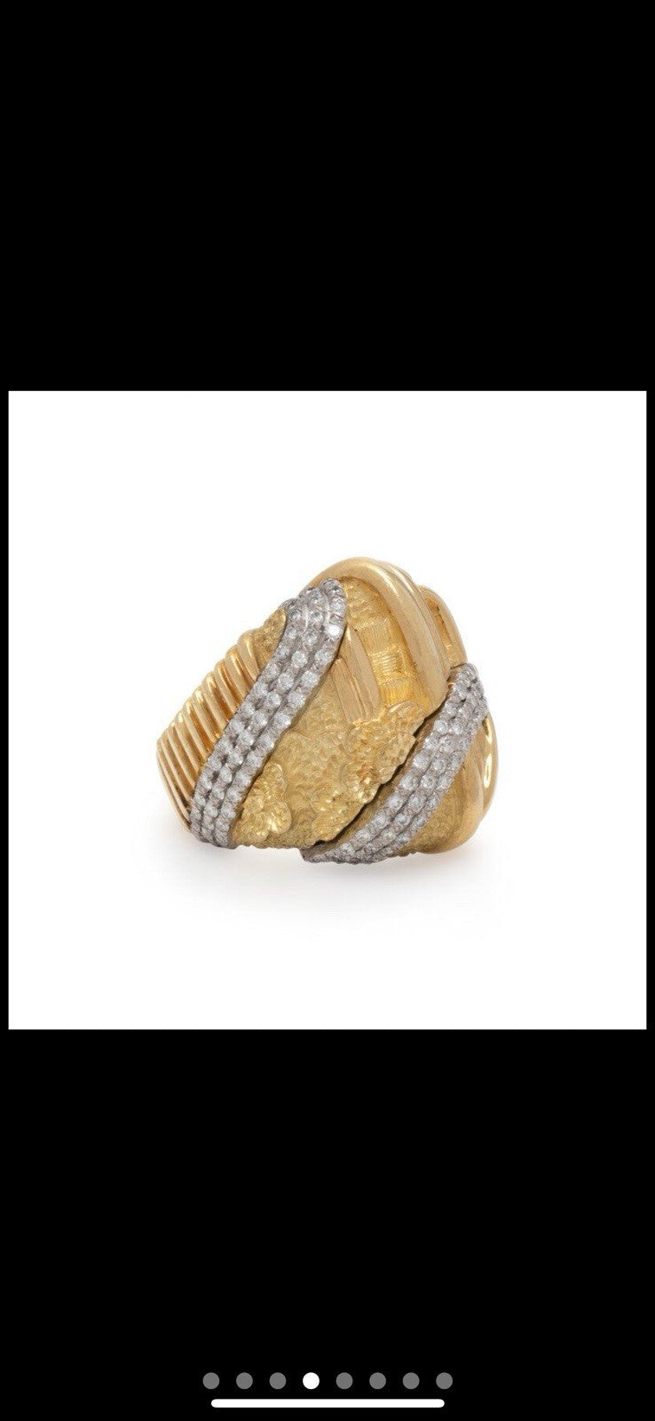 Henry Dunay 18K Gold, Platnium  Diamond Ring  size 7