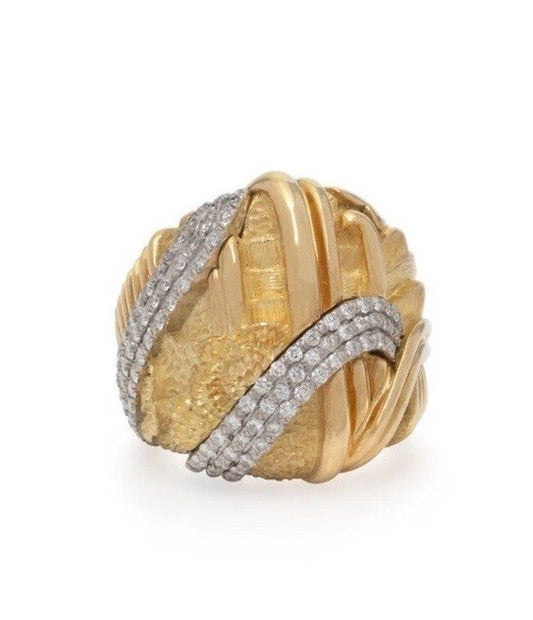 Henry Dunay 18K Gold, Platnium  Diamond Ring  22g Size 7