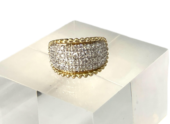 Dual-Tone Band W/Diamonds 1 Cttw In 14k Gold size 7.5 6.79 g