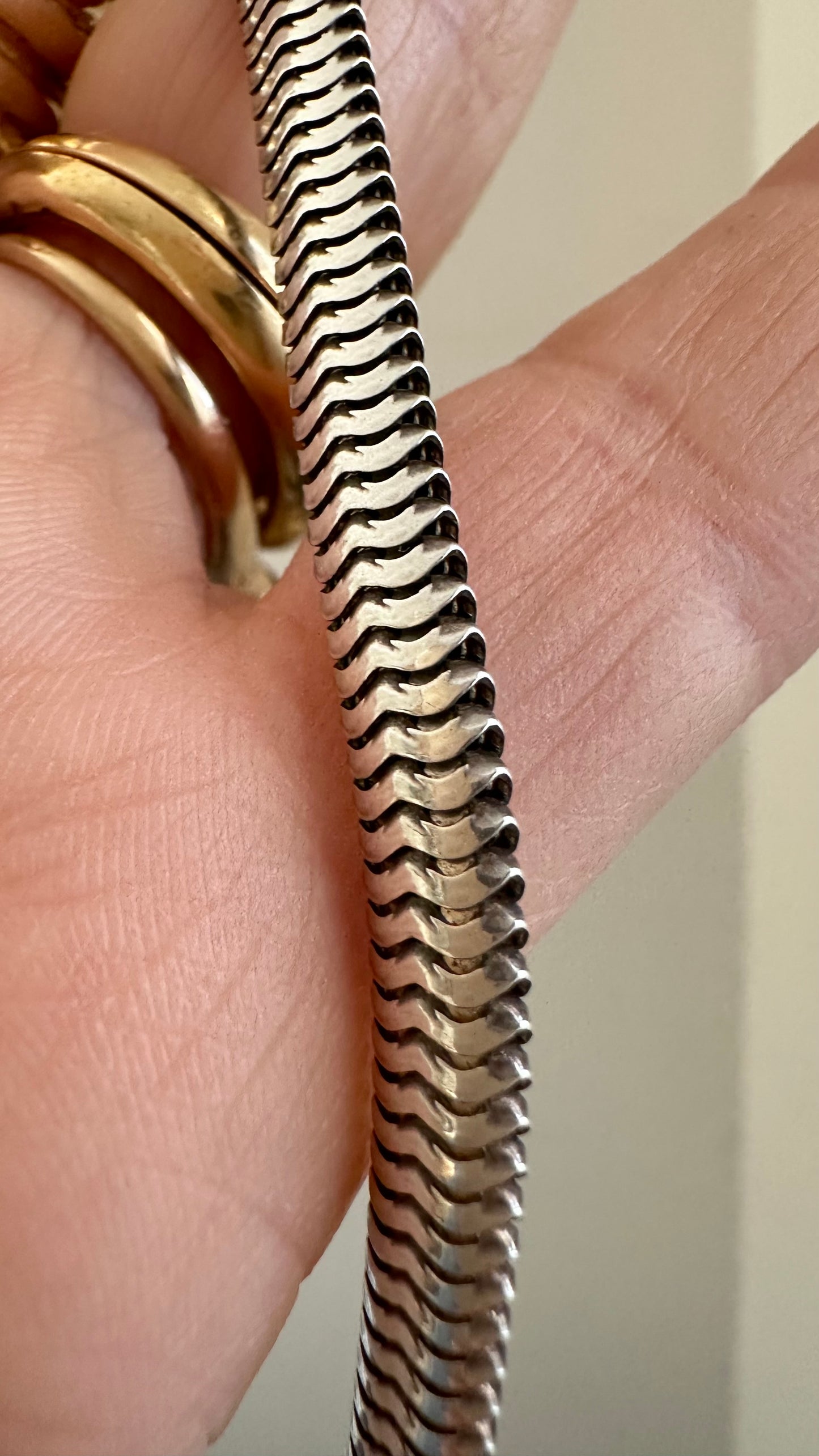 Vintage Sterling snake 16.5” necklace with lobster claps