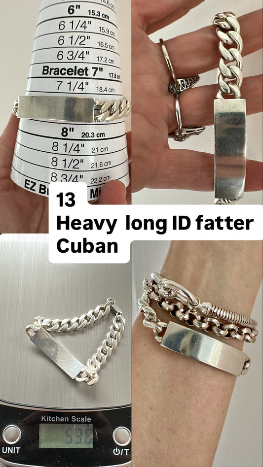 Vintage Sterling silver heavy ID bracelet 8"
