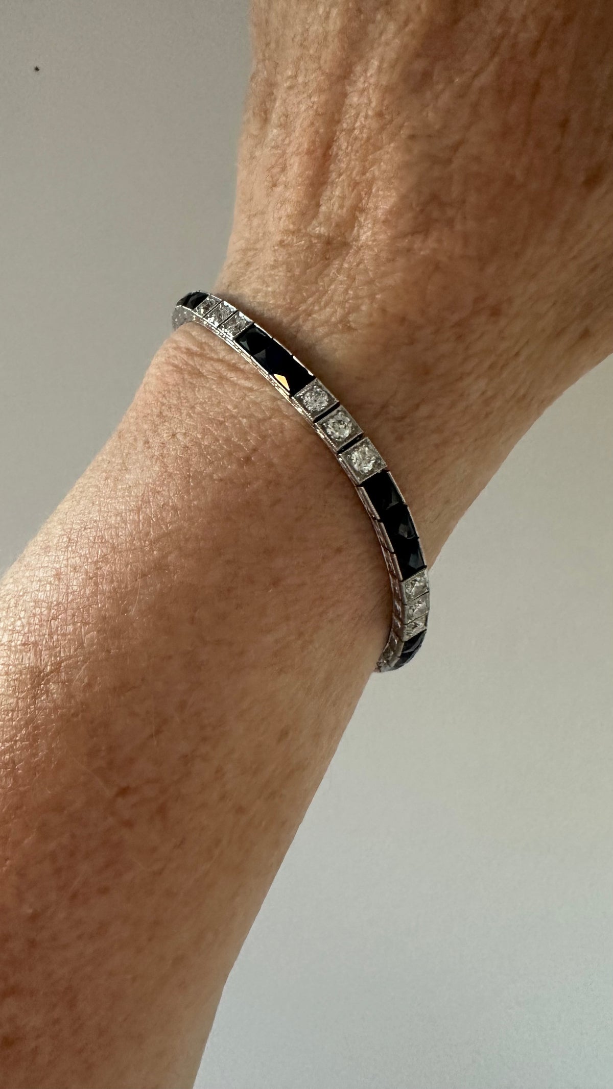 Art deco sapphire diamond bracelet