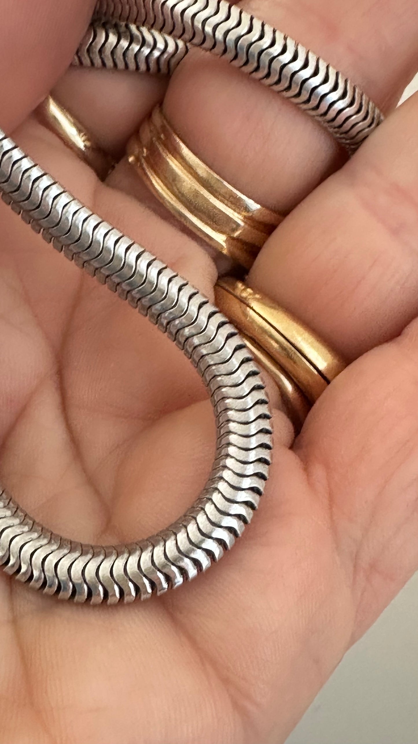 Vintage Forstner sterling silver snake chain neck necklace