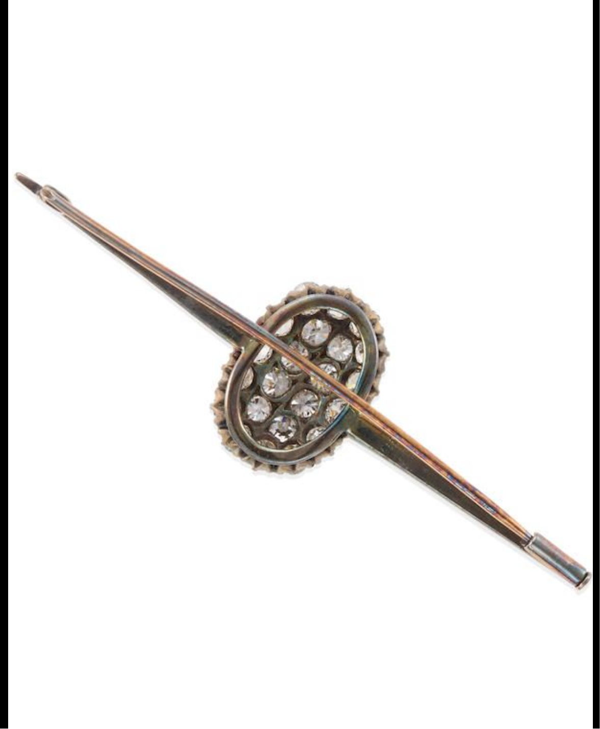 ANTIQUE PLATINUM, GOLD, SILVER AND 22 OLD MINE CUT DIAMOND BROOCH
