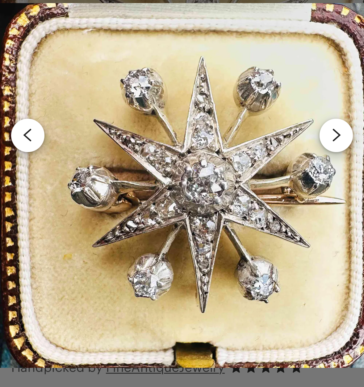 Victorian OMC Diamond Silver & Gold, Starburst Pendant