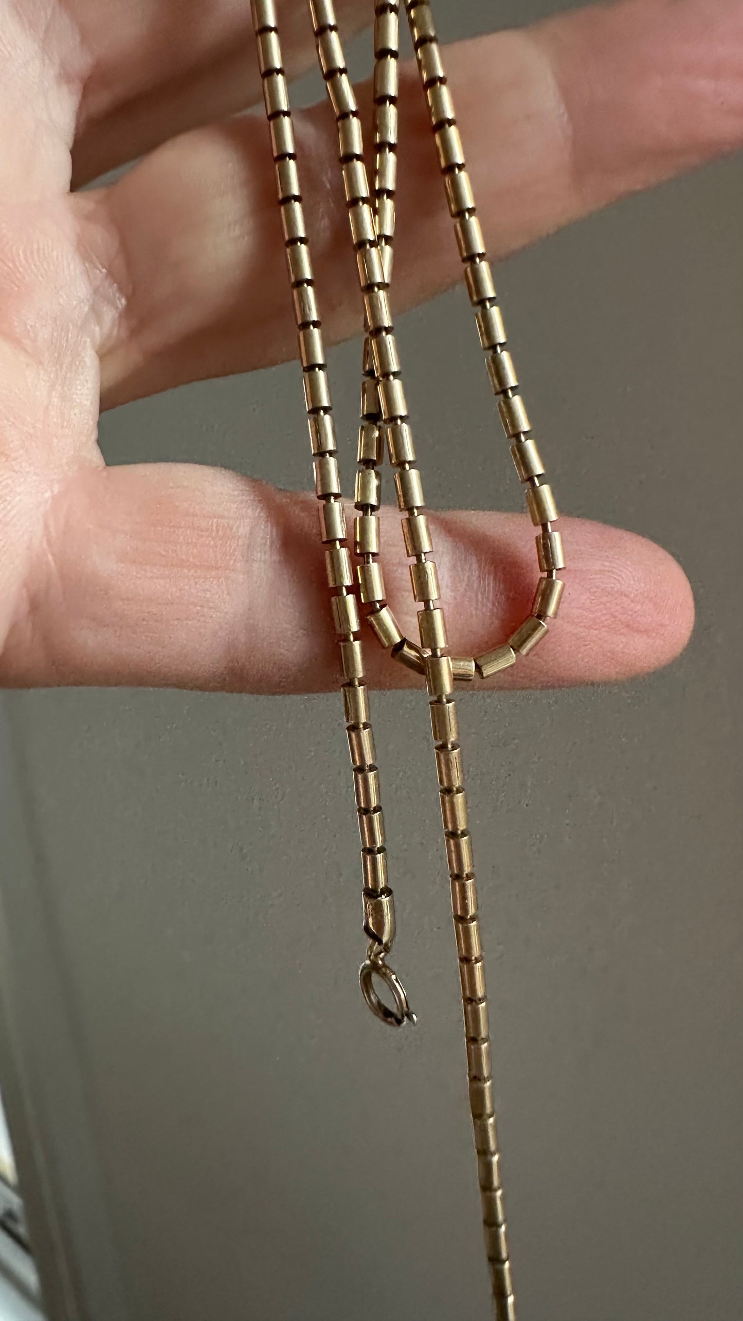 Antique 14K Barrel-Link Chain — 22”