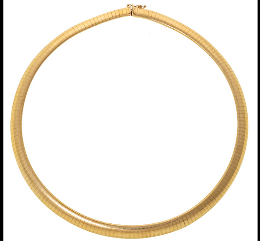 14K yellow gold Omega link necklace