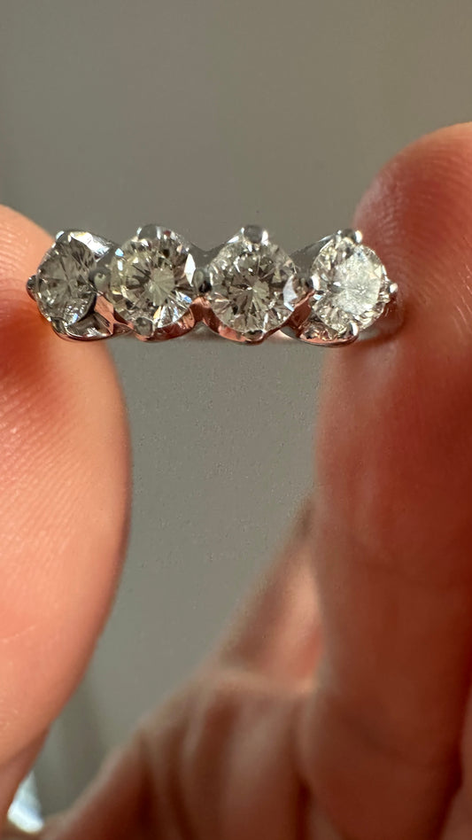 Classic antique  4 stone diamond 14k ring 1 +cttw