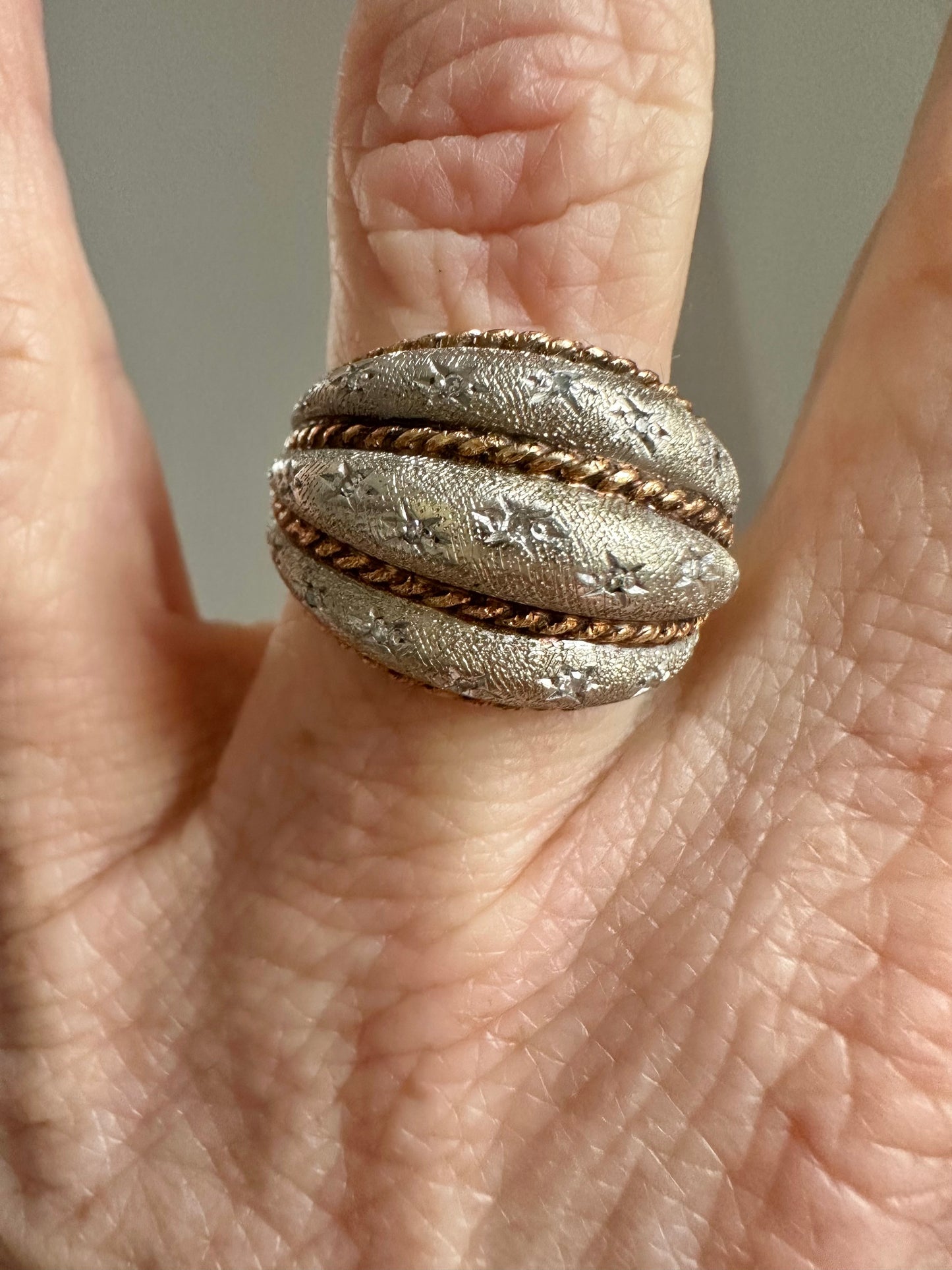MCM Carl Lindstrom Bicolor Bombe Diamond Star Ring size 7.5