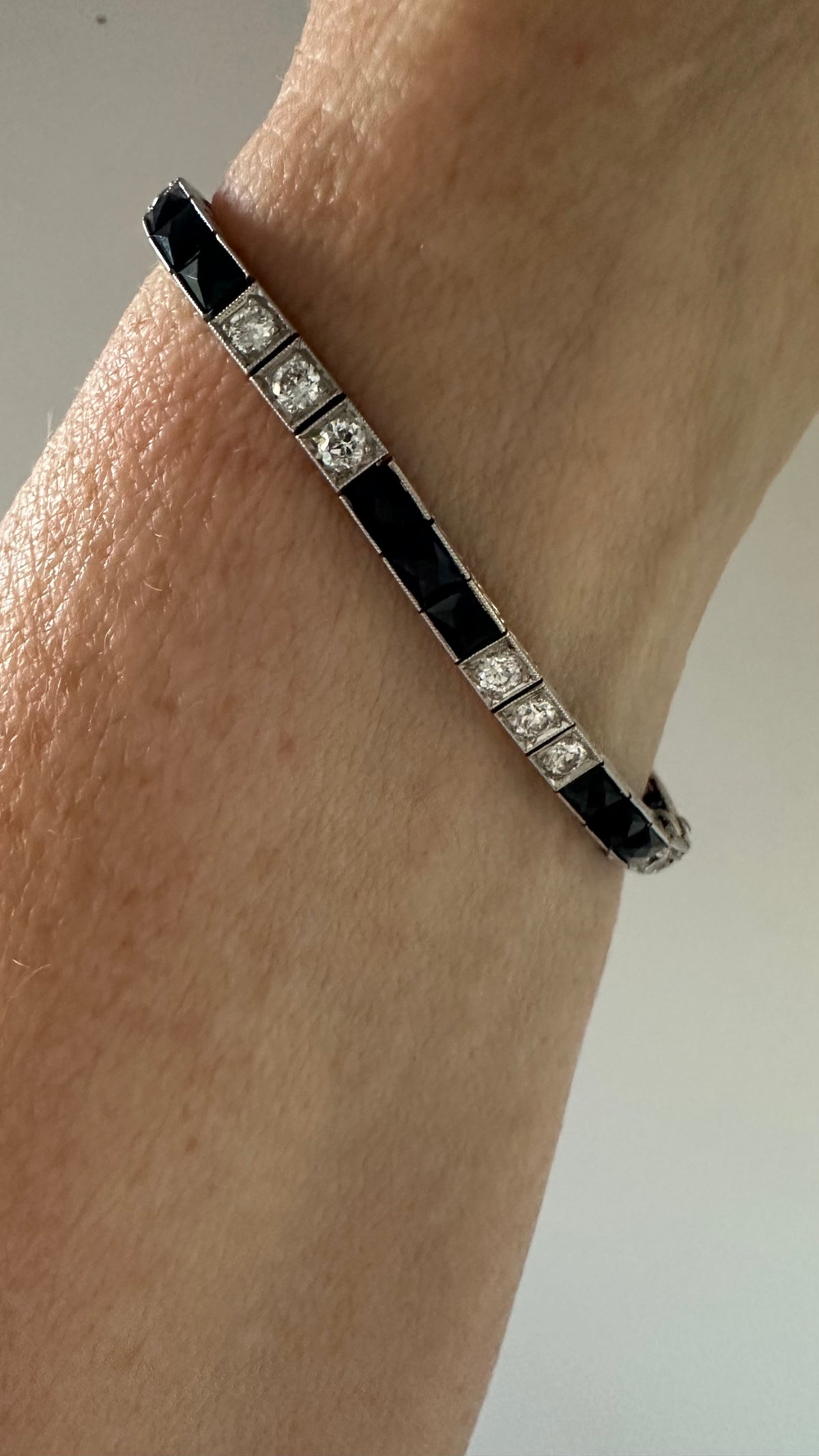 Art deco sapphire diamond bracelet