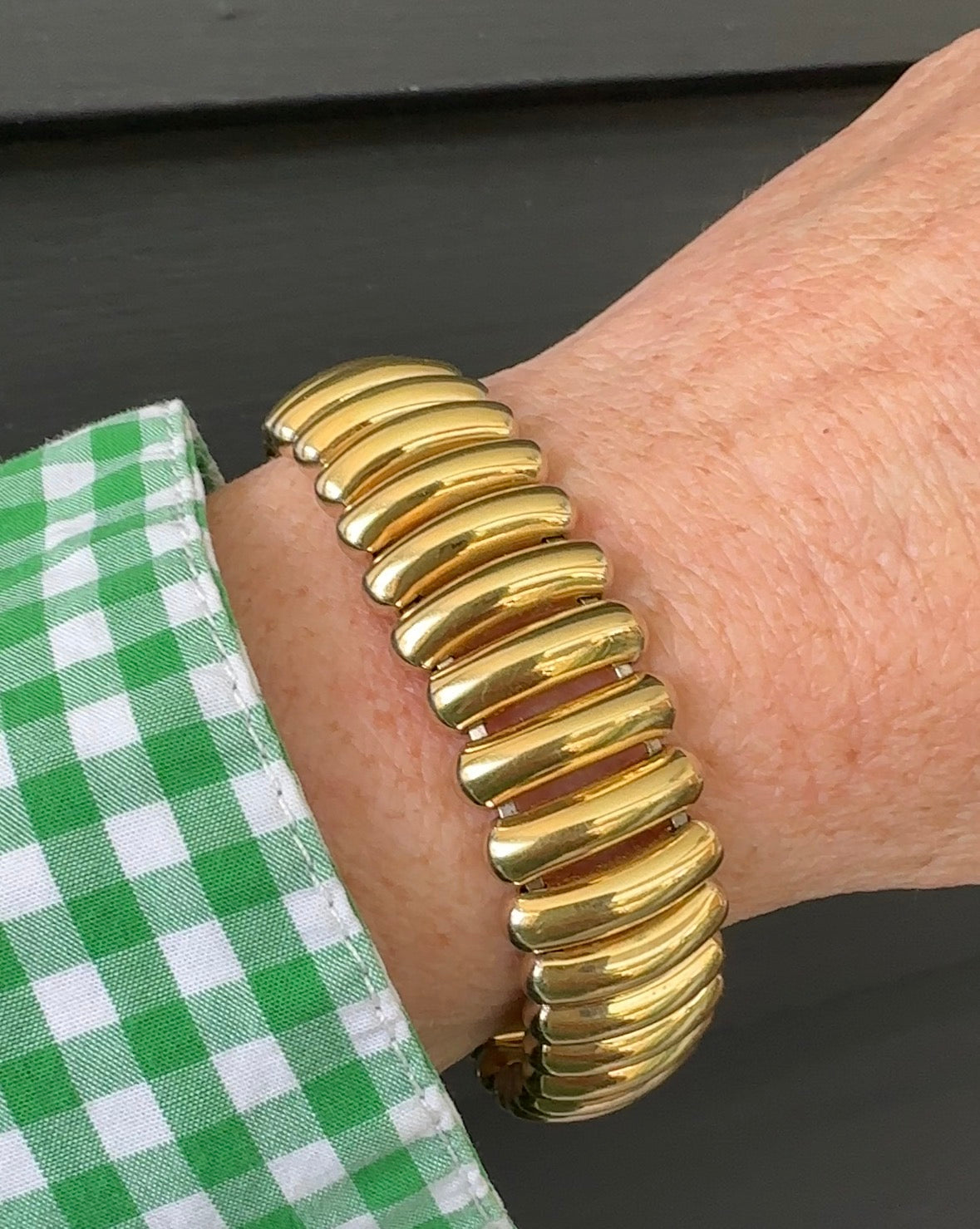 Vintage Italian 18K Gold Flexible Tube Bracelet | GC Hallmarked